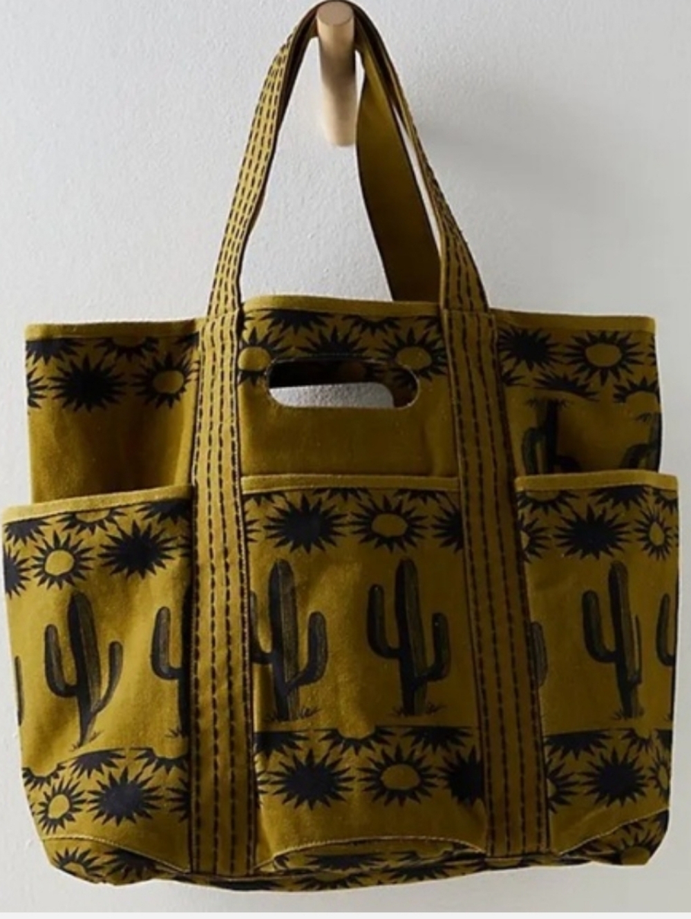 RARE, SOLD OUT Free People Printed Caravan Tote in Cactus